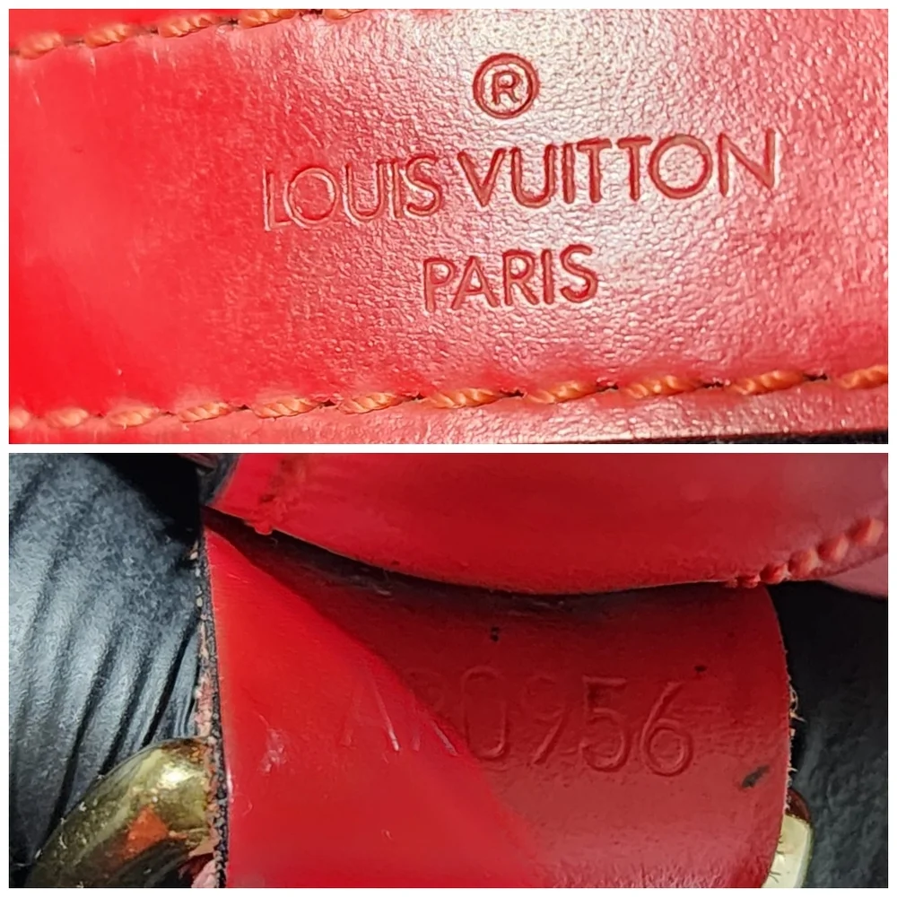 LOUIS VUITTON Epi Petit Noe Castillan Shoulder Bag Red